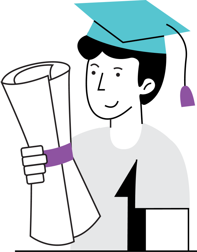 Holding a diploma