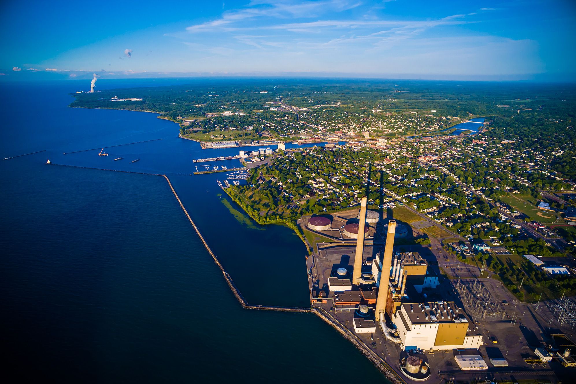 oswego city aerial view